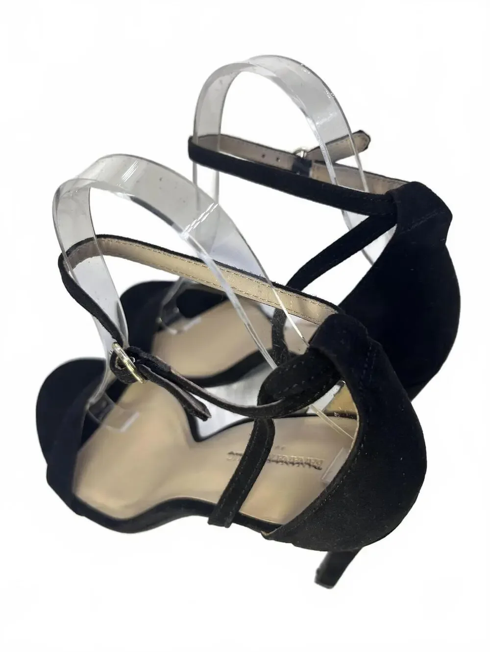 Ankle Strap Heels Suede Classic Black Size 9 High Heels by Banana Republic NWOT